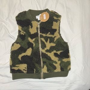 Mud Pie Camo Shearling Vest